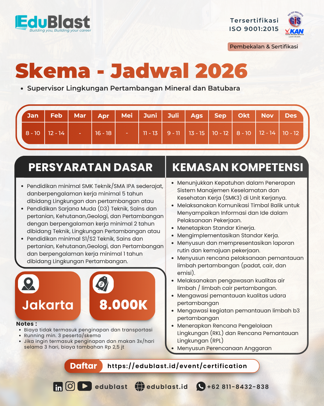 Supervisor Lingkungan Pertambangan Mineral dan Batubara